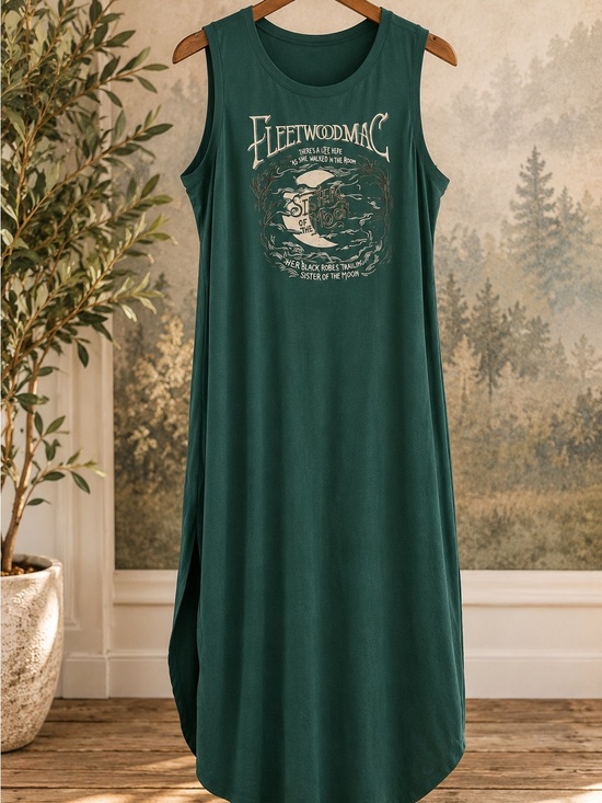 Dresses & Skirts - Fleetwood Mac Inspired Graphic Maxi Dress XXL Green